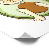 ピットブルおもしろいアボカド漫画キッズティーンアダルト ポスター (角)