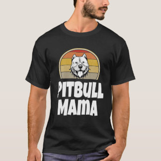 ピットブルおもしろいママギフトドッグ恋人レトロマザーズda tシャツ