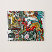 ピットブルおよびチワワ ジグソーパズル (横)