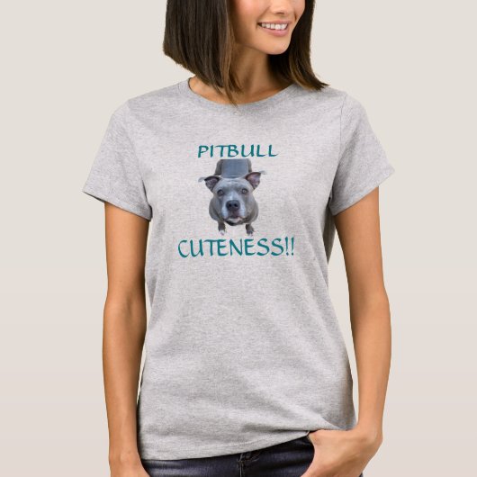 ピットブルかわいい女のシャツ Tシャツ (正面)
