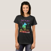 ピットブルが好きな女の子 Tシャツ (正面フル)