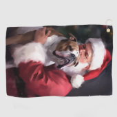 ピットブルとサンタクロースフェスティバルクリスマス ゴルフタオル (横)