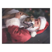 ピットブルとサンタクロースフェスティバルクリスマス テーブルクロス (正面(横))