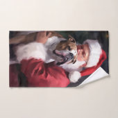 ピットブルとサンタクロースフェスティバルクリスマス バスタオルセット (ハンドタオル)