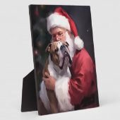 ピットブルとサンタクロースフェスティバルクリスマス フォトプラーク (側面)