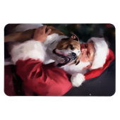 ピットブルとサンタクロースフェスティバルクリスマス マグネット (横)