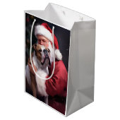ピットブルとサンタクロースフェスティバルクリスマス ミディアムペーパーバッグ (裏面アングル)