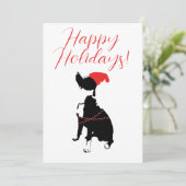 ピットブルとサンタ帽とイルミネーションのホリデーシーズン シーズンカード (スタンド正面)