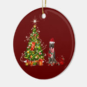 ピットブルとハットスカフクリスマス セラミックオーナメント (左)