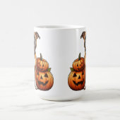 ピットブルとハロウィーンカボチャ コーヒーマグカップ (中央)