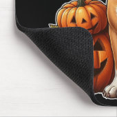 ピットブルとハロウィーンカボチャ マウスパッド (コーナー)