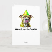 ピットブルと誕生日帽子 |パパの誕生日 カード (裏面)