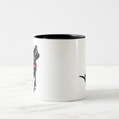 ピットブルのお母さんのコーヒー・マグ ツートーンマグカップ (中央)