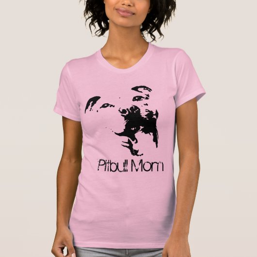 ピットブルのお母さん犬のワイシャツ Tシャツ (正面)