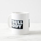 ピットブルのお父さんの黒の背景 コーヒーマグカップ (正面左)