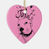 ピットブルのイラストレーション セラミックオーナメント (右)