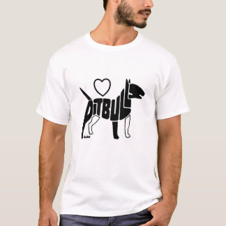 ピットブルのシルエット Tシャツ