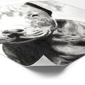 ピットブルの子犬の鉛筆プリントby Jacob Grimm ポスター (角)