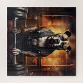 ピットブルの持ち上げ重みヴィンテージ ジグソーパズル (横)