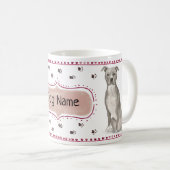 ピットブルの水彩画のマグ コーヒーマグカップ (正面右)