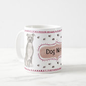 ピットブルの水彩画のマグ コーヒーマグカップ (正面左)