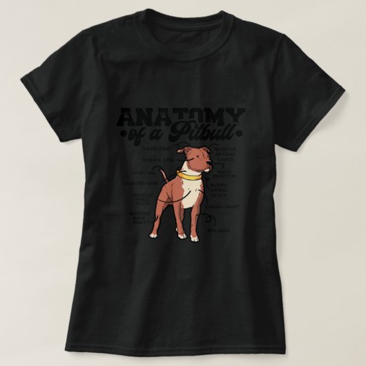 ピットブルの解剖学Pittie Mom Pittieパパ犬Lov Tシャツ (デザイン正面)