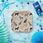 ピットブルの足とボーンの紙プレート ペーパープレート (パーティー)