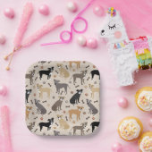 ピットブルの足とボーンの紙プレート ペーパープレート (パーティー)