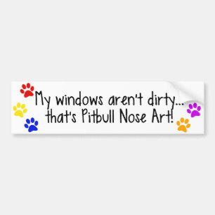 ピットブルの鼻の芸術の汚れたWindowsのバンパーステッカー バンパーステッカー