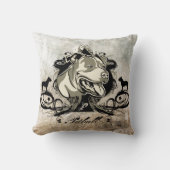 ピットブルのProjekt犬の図解入りの、写真付きのな枕 クッション (正面)