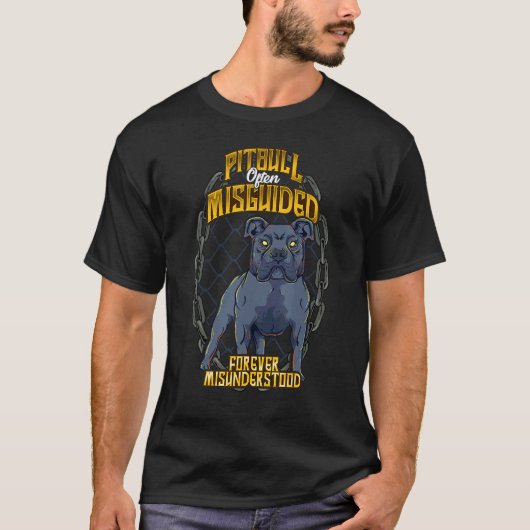 ピットブルは常に誤解されて誤って導かれるクール Tシャツ (正面)