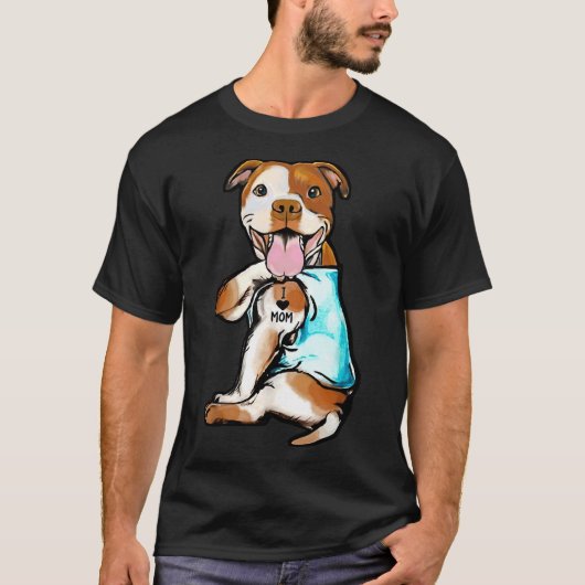 ピットブルアイラブママタット Tシャツ (正面)