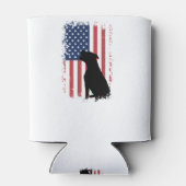 ピットブルアメリカ国旗のシルエット 缶クーラー (裏面)