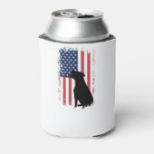 ピットブルアメリカ国旗のシルエット 缶クーラー (缶裏面)