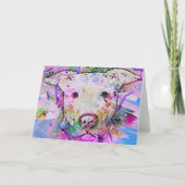 ピットブルウォーターカラーアート カード (正面)