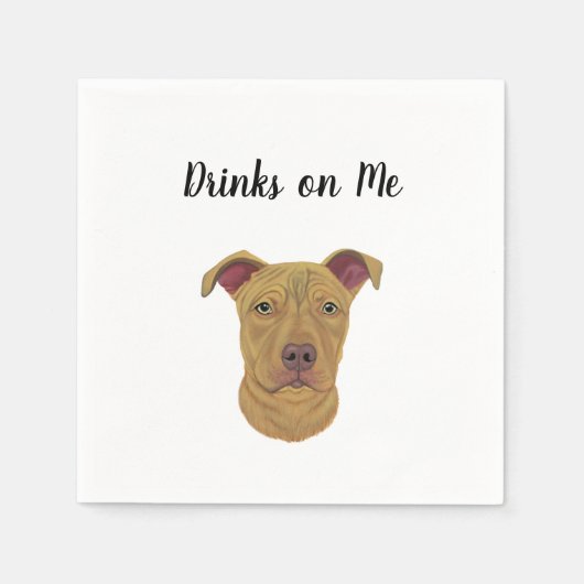 ピットブルカクテルナプキンス スタンダードカクテルナプキン (正面)