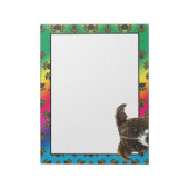 ピットブルカラフル犬の足パターン ノートパッド (回転)