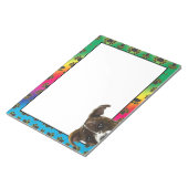 ピットブルカラフル犬の足パターン ノートパッド (アングル)