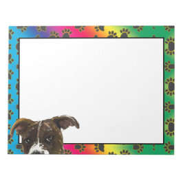 ピットブルカラフル犬の足パターン ノートパッド