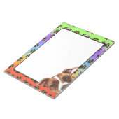 ピットブルカラフル犬の足パターン ノートパッド (アングル)