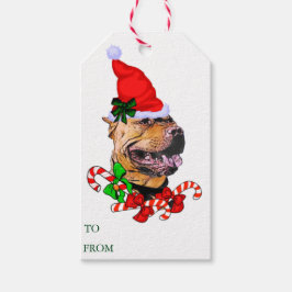 ピットブルクリスマスギフトタグ ギフトタグ