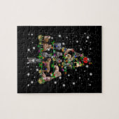 ピットブルクリスマスツリーが懐中電灯で覆われている ジグソーパズル (横)