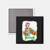 ピットブルクリスマスデコレーションパジャマサンタハット マグネット (正面/裏面)