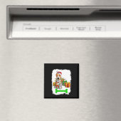 ピットブルクリスマスデコレーションパジャマサンタハット マグネット (インサイチュ (食洗機))