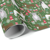 ピットブルクリスマスラッピング紙 ラッピングペーパー (ロールコーナー)