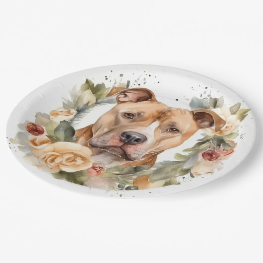 ピットブルクリスマスリースフェスティバルカップ ペーパープレート (アングル)