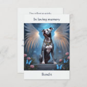 ピットブルグレイ記念詩名前をカスタムする悔やみや弔慰 サンキューカード (正面/裏面)