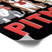 ピットブルサンタクリスマスツリーライトクリスマスメリーパイ ポスター (角)