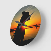 ピットブルサンライズ ラウンド壁時計 (傾斜)