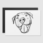 ピットブルスケッチシンプル愛犬家白黒 (正面/裏面)